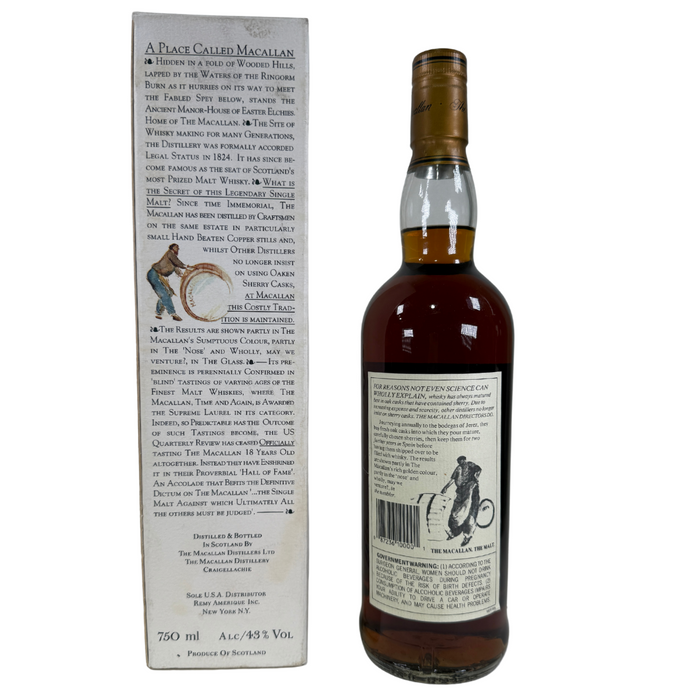 The Macallan 12 year Sherry Oak late 1980's early 90's 750ml