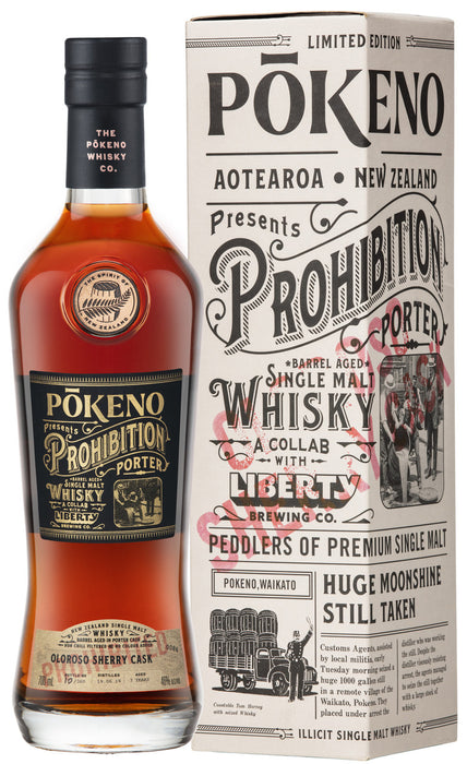 Pokeno Prohibition Porter Oloroso Sherry Cask Finish Single Malt Whisky 700ml