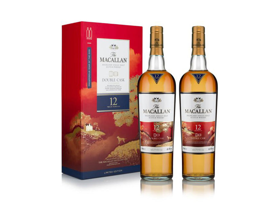 Macallan Limited Edition Year of the Dog Set Double Cask 12 Year Old Single Malt Scotch Whisky 700ml