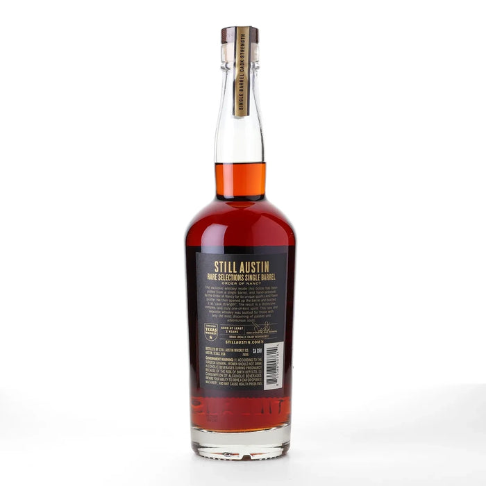 Still Austin Double Oaked Yellow Corn Order of Nancy Barrel 750ml Back