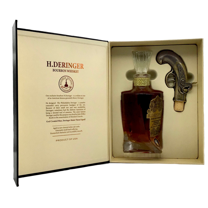 H. Deringer Bourbon Whiskey With Box and Gun Cork