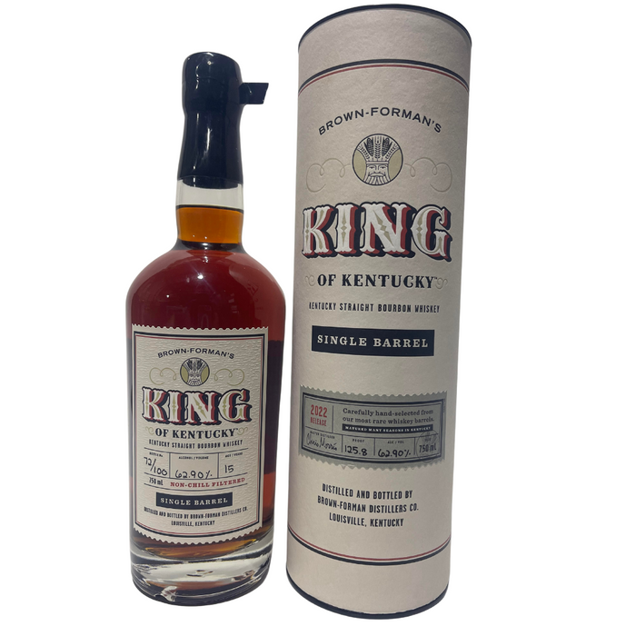 Brown Formans King of Kentucky 15 Year Single Barrel #29 Bottle 72 of 100 125.8 Proof 2022 Release