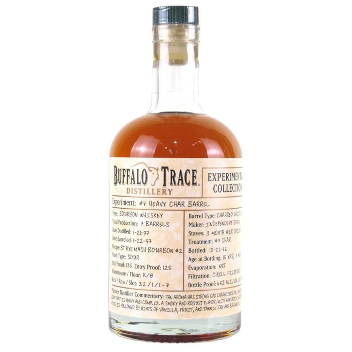 Buffalo Trace Experimental Collection 7 Heavy Char Barrel 15 Year Old Bourbon Whiskey 375ml