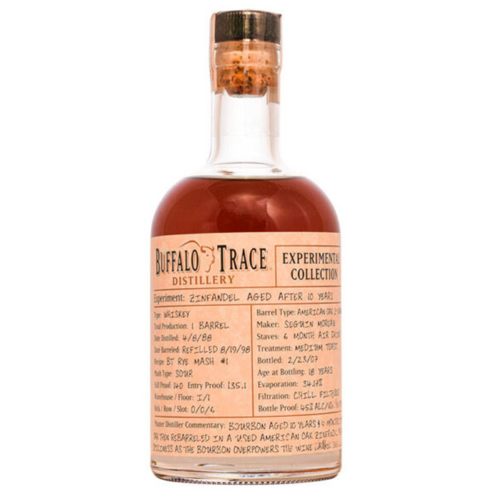 10 Year Old Buffalo Trace Experimental Collection Zinfandel Rye Bourbon Whiskey