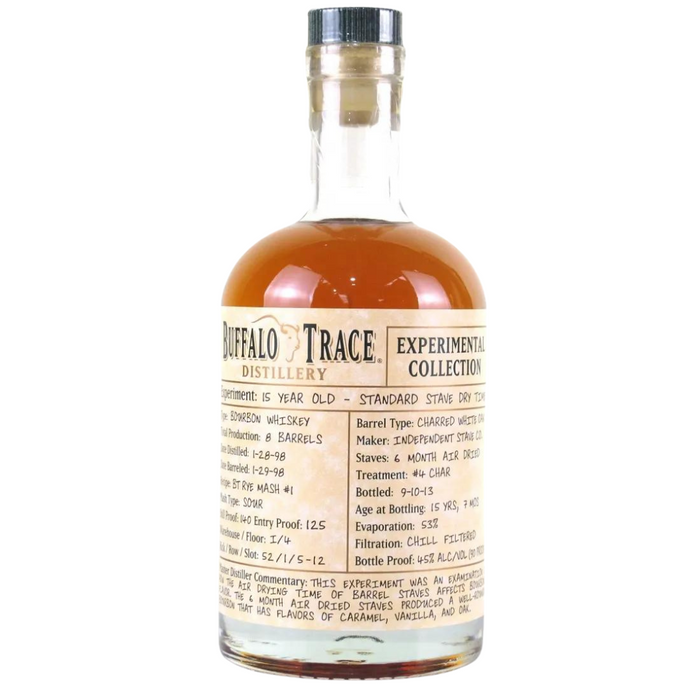 Buffalo Trace Experimental Collection 15 Year Old Standard Stave Dry Time Bourbon Whiskey 375ml