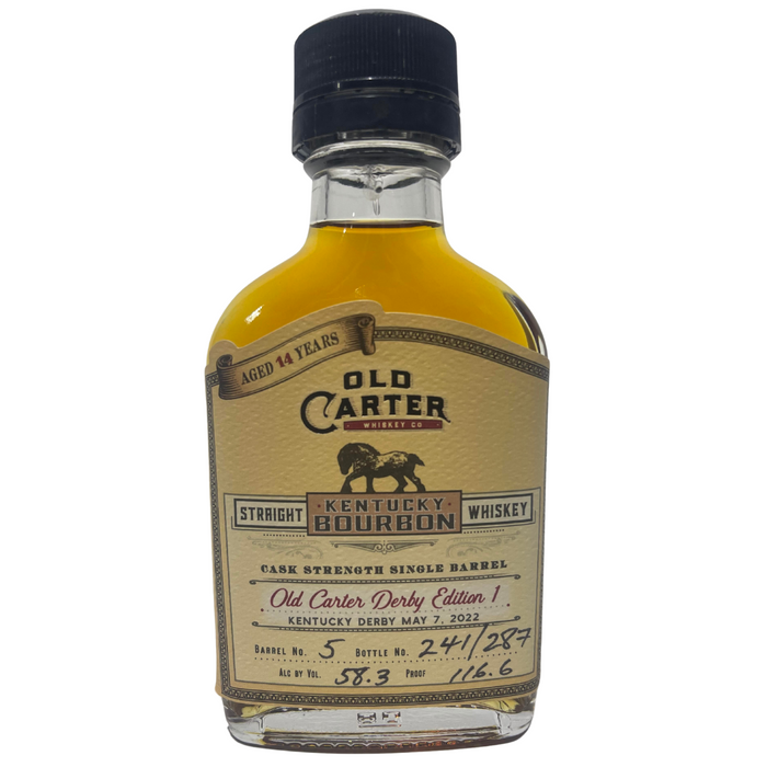 Old Carter 14 Year Old Derby Edition 1 Barrel 5 Single Barrel Bottle 241 of 287 Straight Kentucky Bourbon Whiskey 100ml