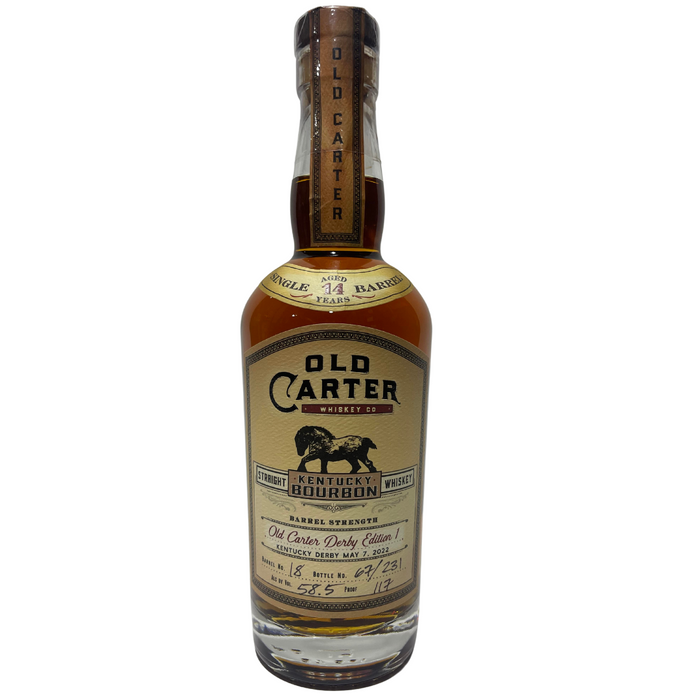 Old Carter 14 Year Old Derby Edition 1 Single Barrel 18 Kentucky Straight Bourbon Whiskey 375ml