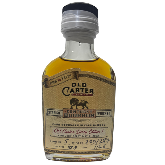 Old Carter 14 Year Old Derby Edition 1 Barrel 5 Single Barrel Bottle 220 of 287 Kentucky Straight Bourbon Whiskey 100ml