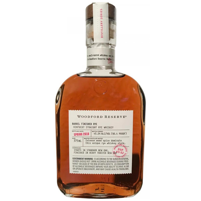 2018 Woodford Reserve Barrel Finished Kentucky Straight Rye Whiskey 375ml