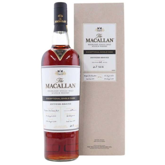 2017 Macallan Exceptional Single Cask ESB-9182/01 Single Malt Scotch Whisky 750ml