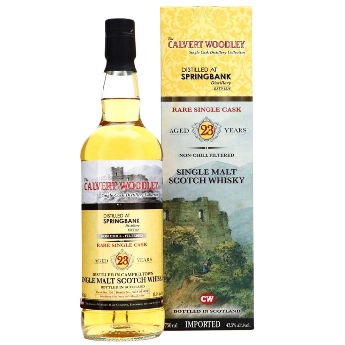 1996 CW Calvert Woodley 23 Year Old Springbank Rare Single Cask Single Malt Scotch Whisky 750ml