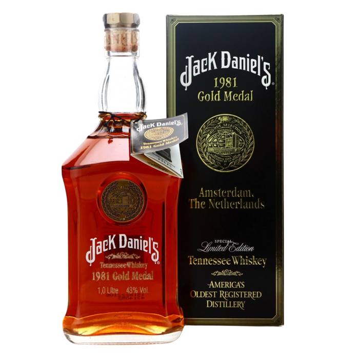 Jack Daniel's Gold Medal Series 1981 with Box & Neck Tag