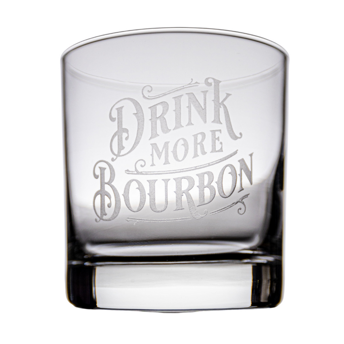 Drink More Bourbon Rocks Glass