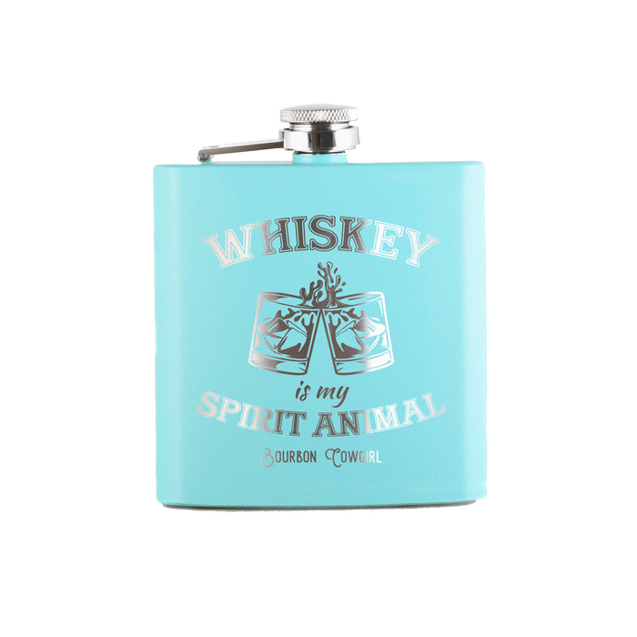 Whiskey is My Spirit Animal Flask Gift - Bourbon Cowgirl