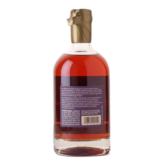 William Heavenhill Barrel Proof 12 Year Old Kentucky Bourbon 750ml Back