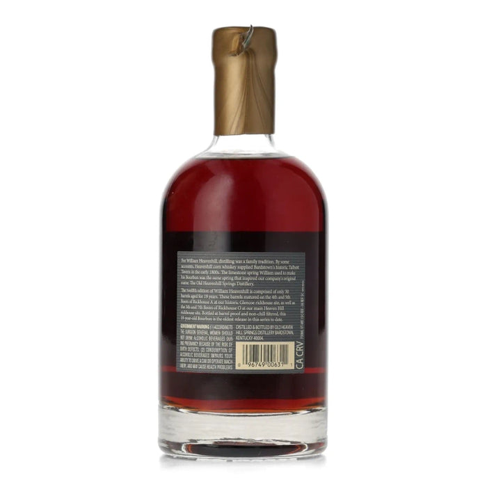 William Heavenhill Barrel Proof 19 Year Old Kentucky Bourbon 750ml Back