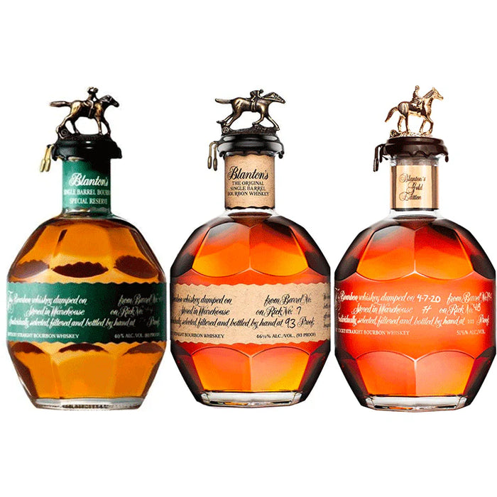 Blanton's The Original, Gold Label & Green Label Single Barrel Kentucky Straight Bourbon Whiskey Bundle