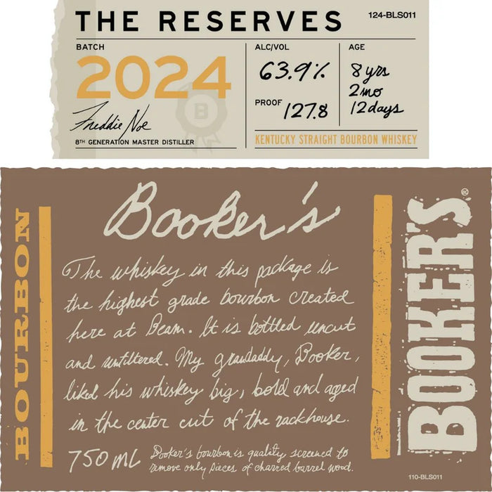 2024 Booker's The Reserves Kentucky Straight Bourbon Whiskey 750ml