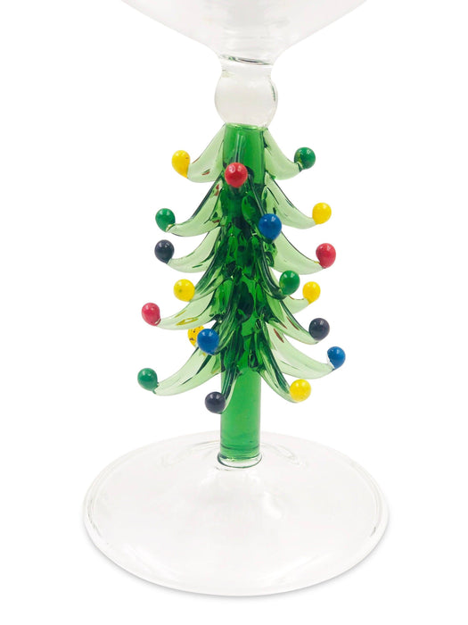 Figural Christmas Tree Wine Glasses