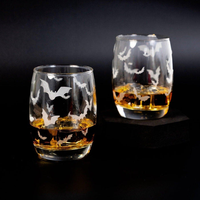 Halloween Bat Whiskey Glasses