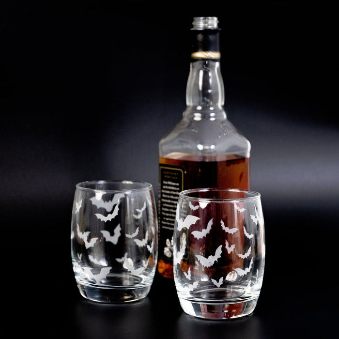 Halloween Bat Whiskey Glasses