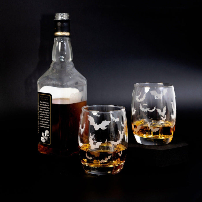 Halloween Bat Whiskey Glasses