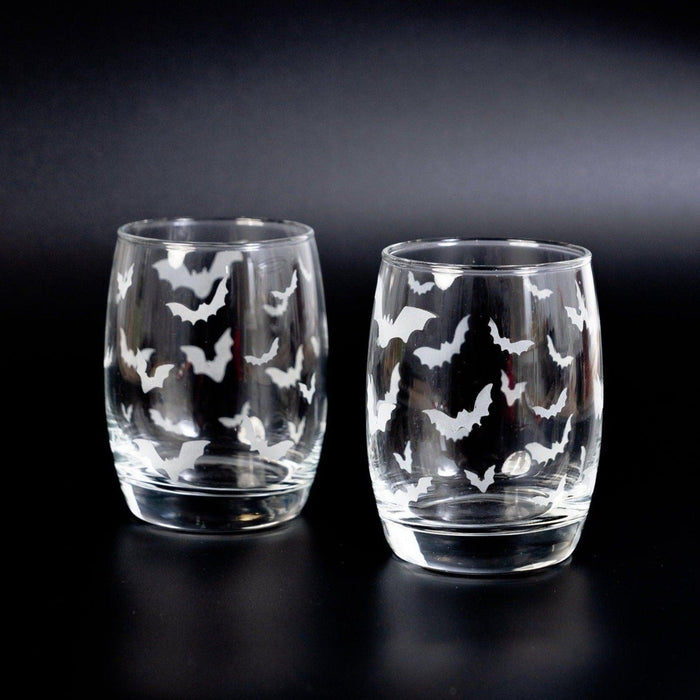 Halloween Bat Whiskey Glasses