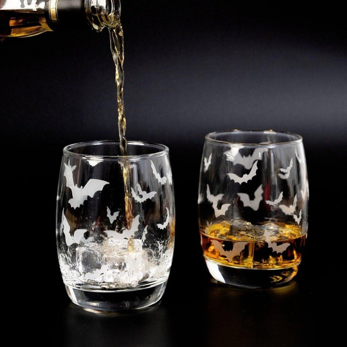 Halloween Bat Whiskey Glasses