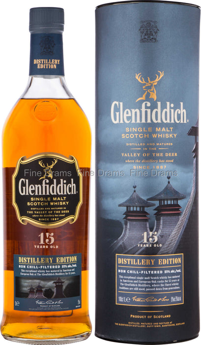 Glenfiddich Distillery Edition 15 Years Old Single Malt Scotch Whisky 1 Liter
