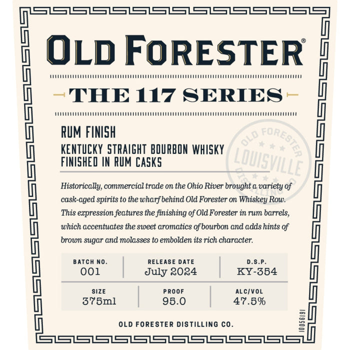 Old Forester The 117 Series Rum Cask Finish Kentucky Straight Bourbon Whiskey 375ml