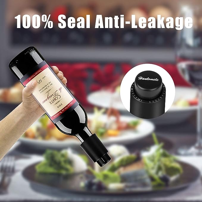 (2 Pack) Vacuum Wine Preserver with Time Scale Record