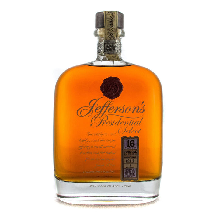 Jefferson's Presidential Select 16 Year Old Kentucky Straight Bourbon Whiskey Batch 1 Bottle #961