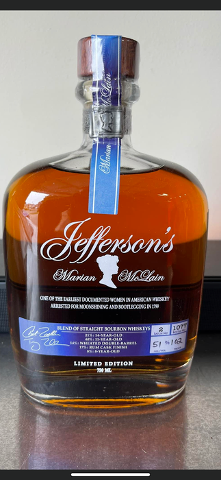 Jefferson's Marian McLain Blend of Straight Bourbon Whiskies Batch 2 Limited Edition
