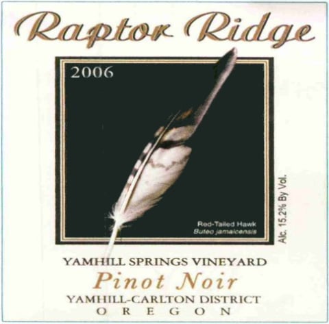 Raptor Ridge Yamhill Springs Vineyard Pinot Noir 2006