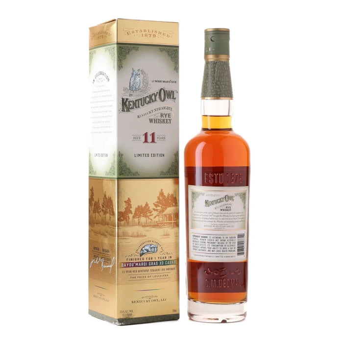 Kentucky Owl Bayou Mardi Gras XO Cask Limited Edition 11 Year Old Straight Rye Whiskey 750ml