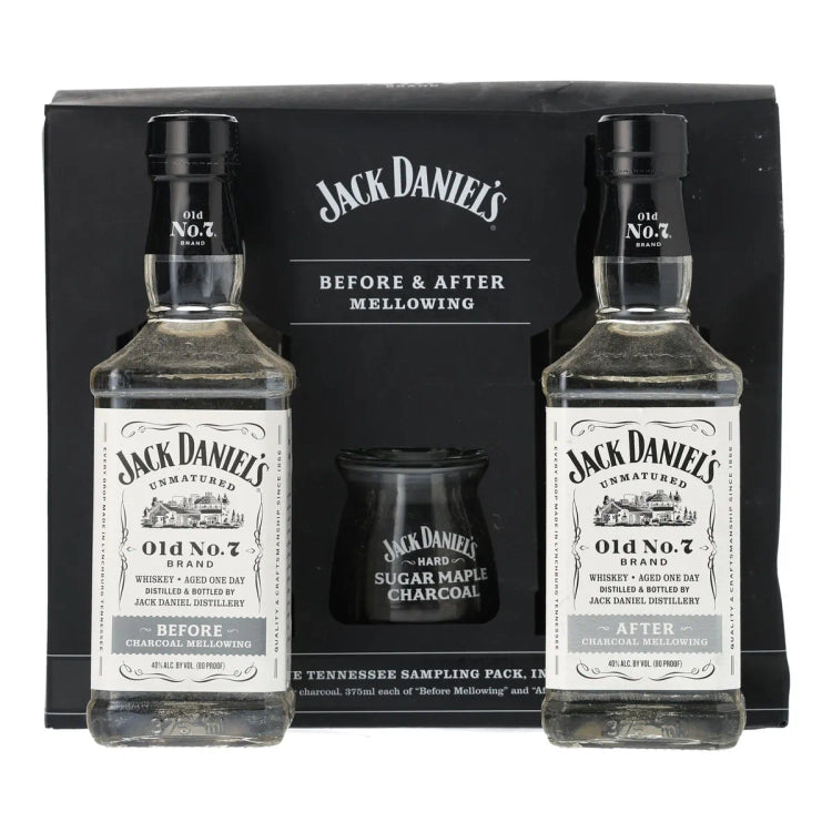 Jack Daniel's Old No. 7 Brand Before and After Charcoal Mellowing