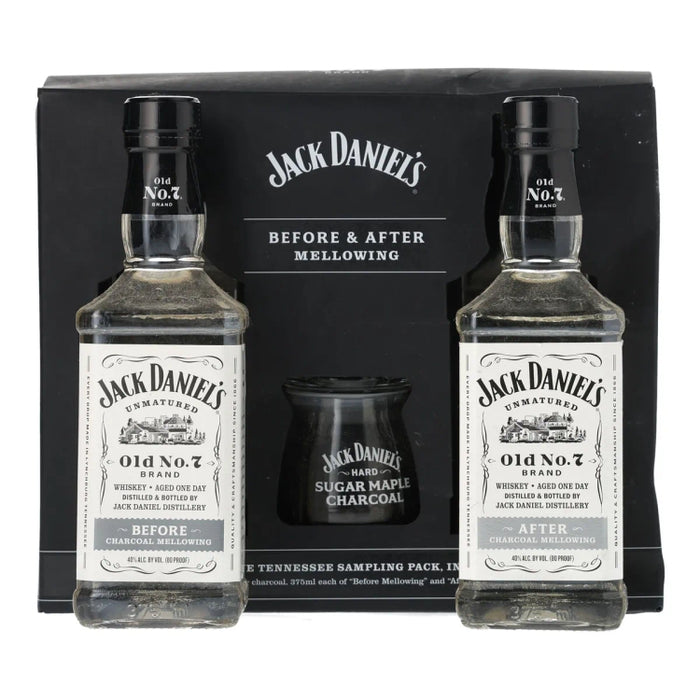 Jack Daniel's Old No. 7 Brand Before and After Charcoal Mellowing Set 375ml