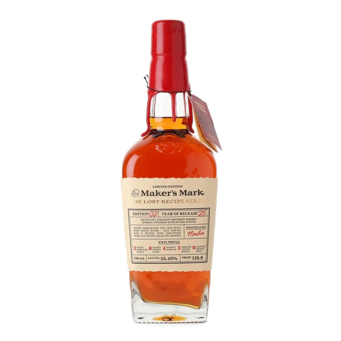 2025 Maker's Mark The Lost Recipes Edition 02 Ten Oak Staves Barrel Finish Kentucky Straight Bourbon Whiskey 700ml