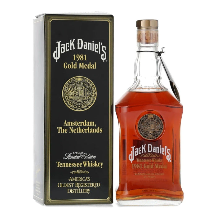 1981 Jack Daniel's Gold Medal Series Tennessee Whiskey 1Lt (Bottle, Box & Neck Tag)