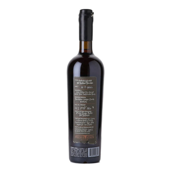 Preservation Estate Pot Distilled Lot 1 Wheated Kentucky Bourbon Whiskey 750ml