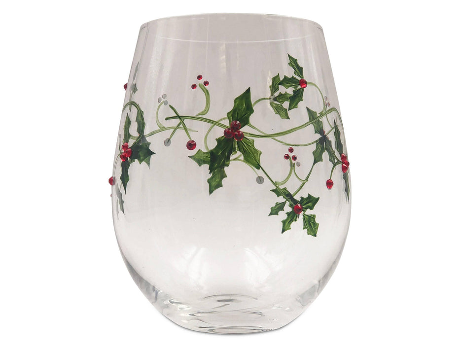 Christmas Holly Stemless Glasses