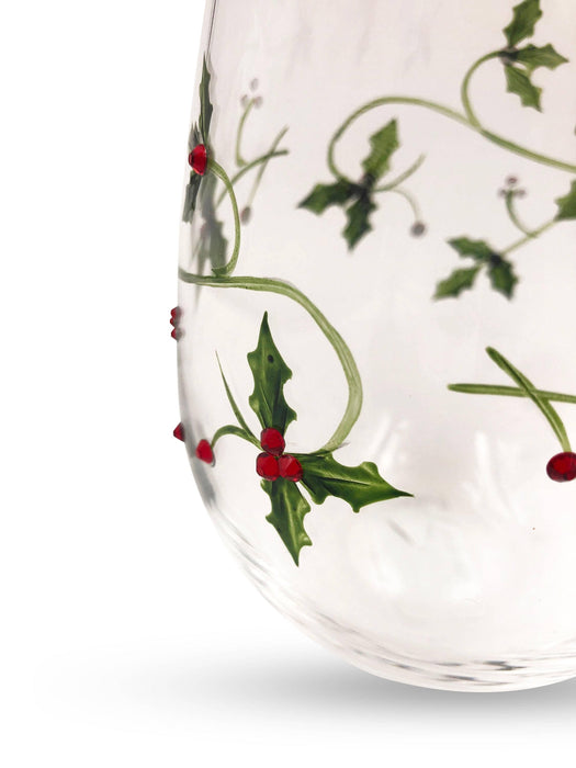 Christmas Holly Stemless Glasses