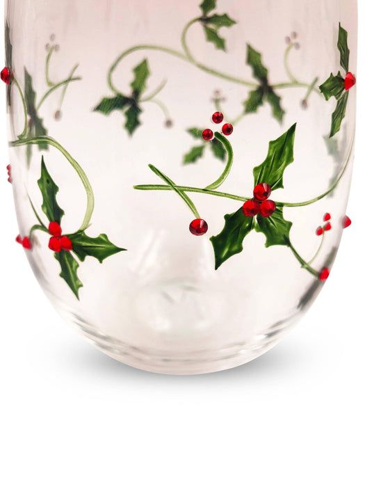 Christmas Holly Stemless Glasses