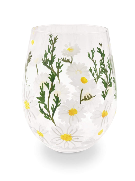 Daisy Painted Stemless Glasses