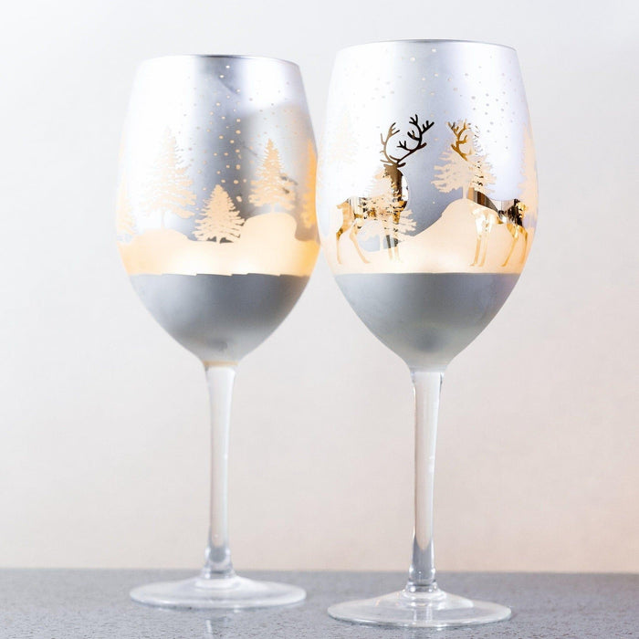 Gold & Silver Deer Wine Glasses