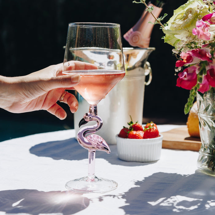 Figural Flamingo All Purpose Wine Glass