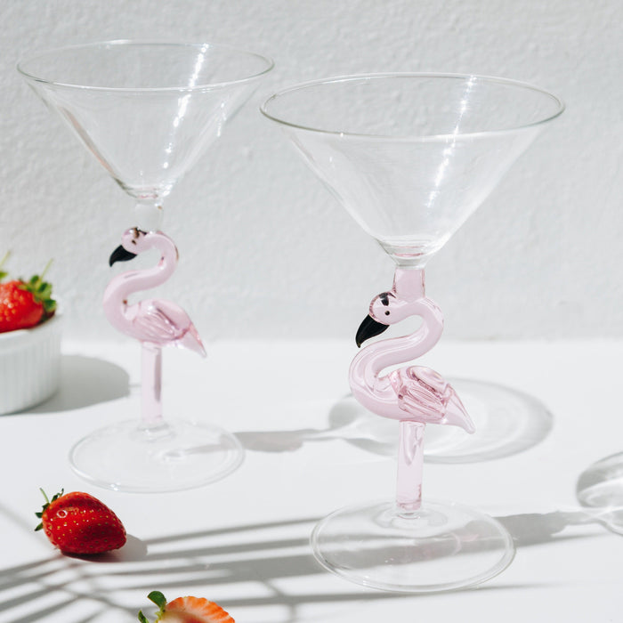 Figural Flamingo Martini