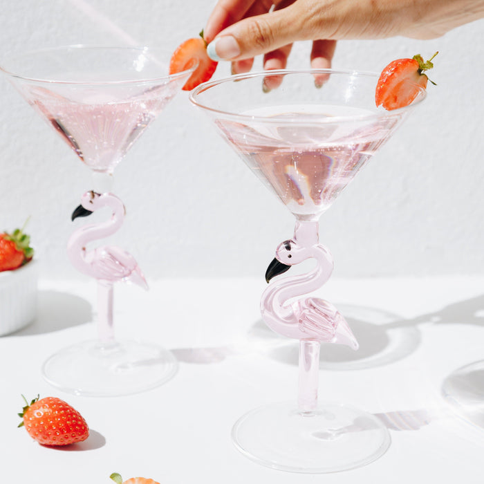 Figural Flamingo Martini