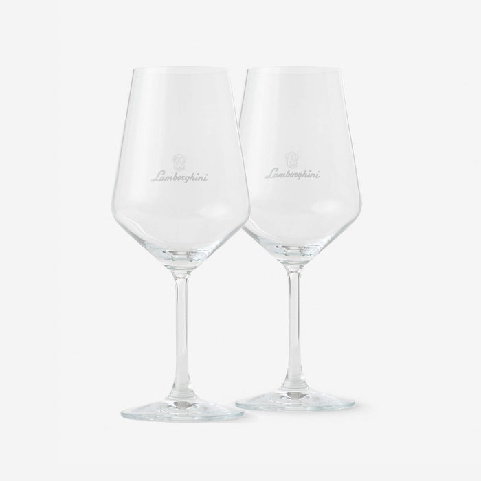 2 Lamborghini Branded Crystal Wine Glasses