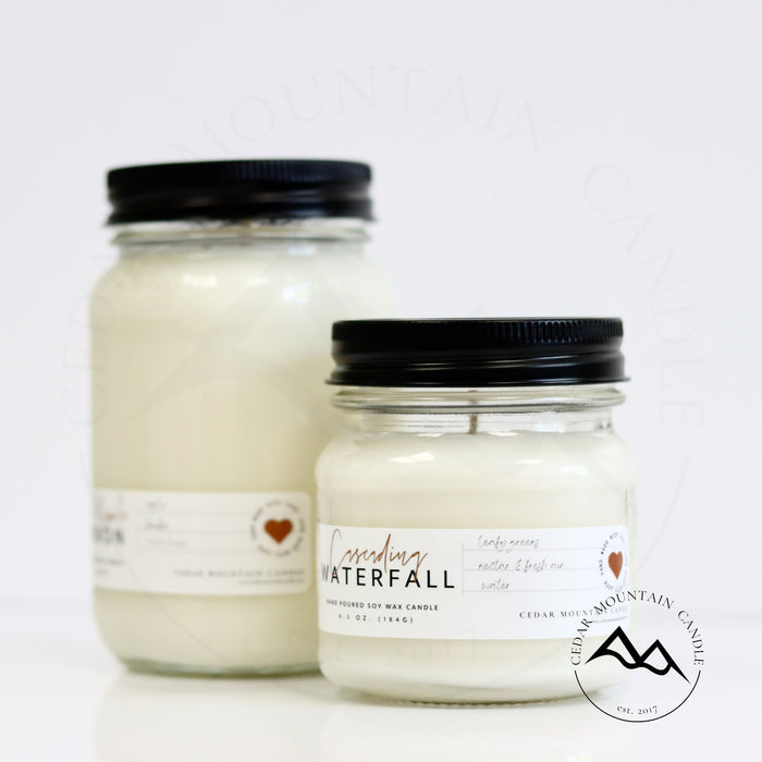 13 oz Clear Mason Jar Soy Candle - Apple Maple Bourbon